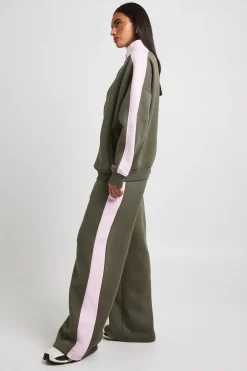 Ensemble De Survêtement Sweat Col Montant Et Pantalon Jogger À Bandes Contrastées