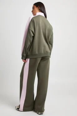 Ensemble De Survêtement Sweat Col Montant Et Pantalon Jogger À Bandes Contrastées