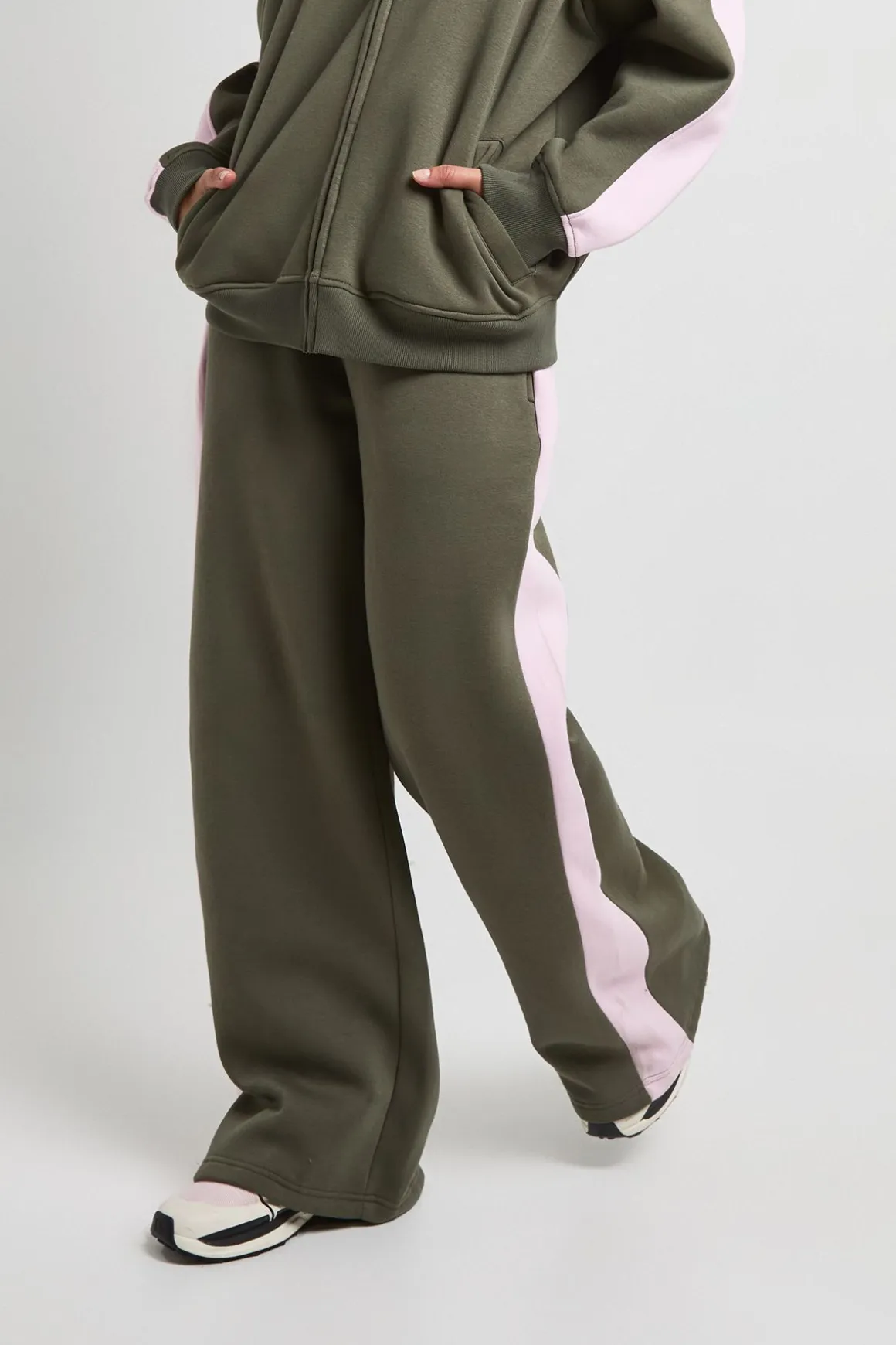 Ensemble De Survêtement Sweat Col Montant Et Pantalon Jogger À Bandes Contrastées