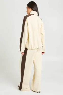 Ensemble De Survêtement Sweat À Demi-zip Et Jogger À Bandes Contrastées