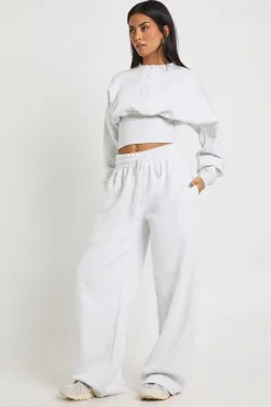 boohoo Ensemble de Survêtement Sweat Henley à Ourlet Profond<Femme Survêtements|Survêtements