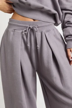 boohoo Ensemble de Survêtement Sweat à Épaules Dénudées et Jogging Plissé<Femme Survêtements|Survêtements