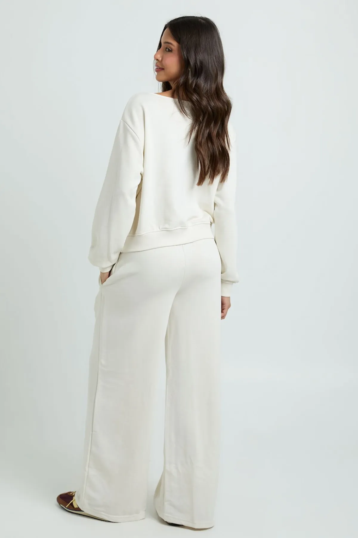 boohoo Ensemble De Survêtement Sweat Épaules Dénudées Et Jogger En Molleton Bouclette Doux<Femme Survêtements|Basiques