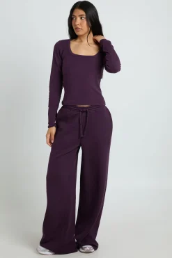 Ensemble De Survêtement Tall Avec Haut À Manches Longues Col Rond Échancré Et Pantalon Jogger Droit