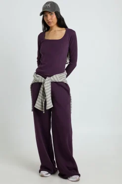 Ensemble De Survêtement Tall Avec Haut À Manches Longues Col Rond Échancré Et Pantalon Jogger Droit