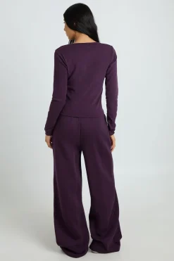 Ensemble De Survêtement Tall Avec Haut À Manches Longues Col Rond Échancré Et Pantalon Jogger Droit