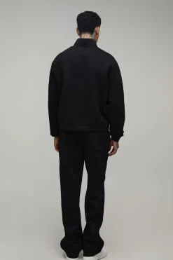 boohooMAN Ensemble De Survêtement Tall Sweat Scuba Oversize Ample Col Cheminée Zippé Et Pantalon Droit<Homme Tout Afficher|Survêtements