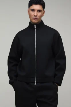 boohooMAN Ensemble De Survêtement Tall Sweat Scuba Oversize Ample Col Cheminée Zippé Et Pantalon Droit<Homme Tout Afficher|Survêtements