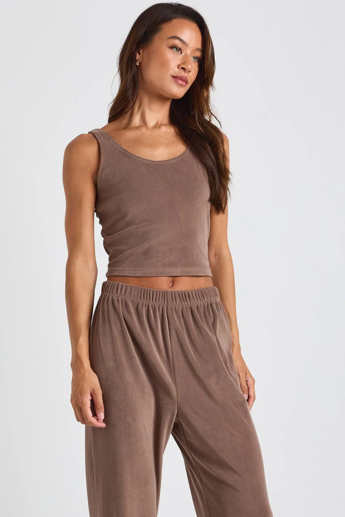 boohoo Ensemble détente : camisole en velours longue et pantalon à jambes larges<Femme Pyjamas