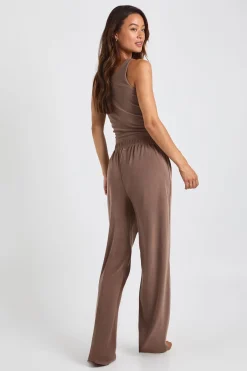 boohoo Ensemble détente : camisole en velours longue et pantalon à jambes larges<Femme Pyjamas
