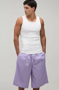 boohooMAN Ensemble Détente Côtelé Débardeur Ajusté Et Jort<Homme Vêtements Confort