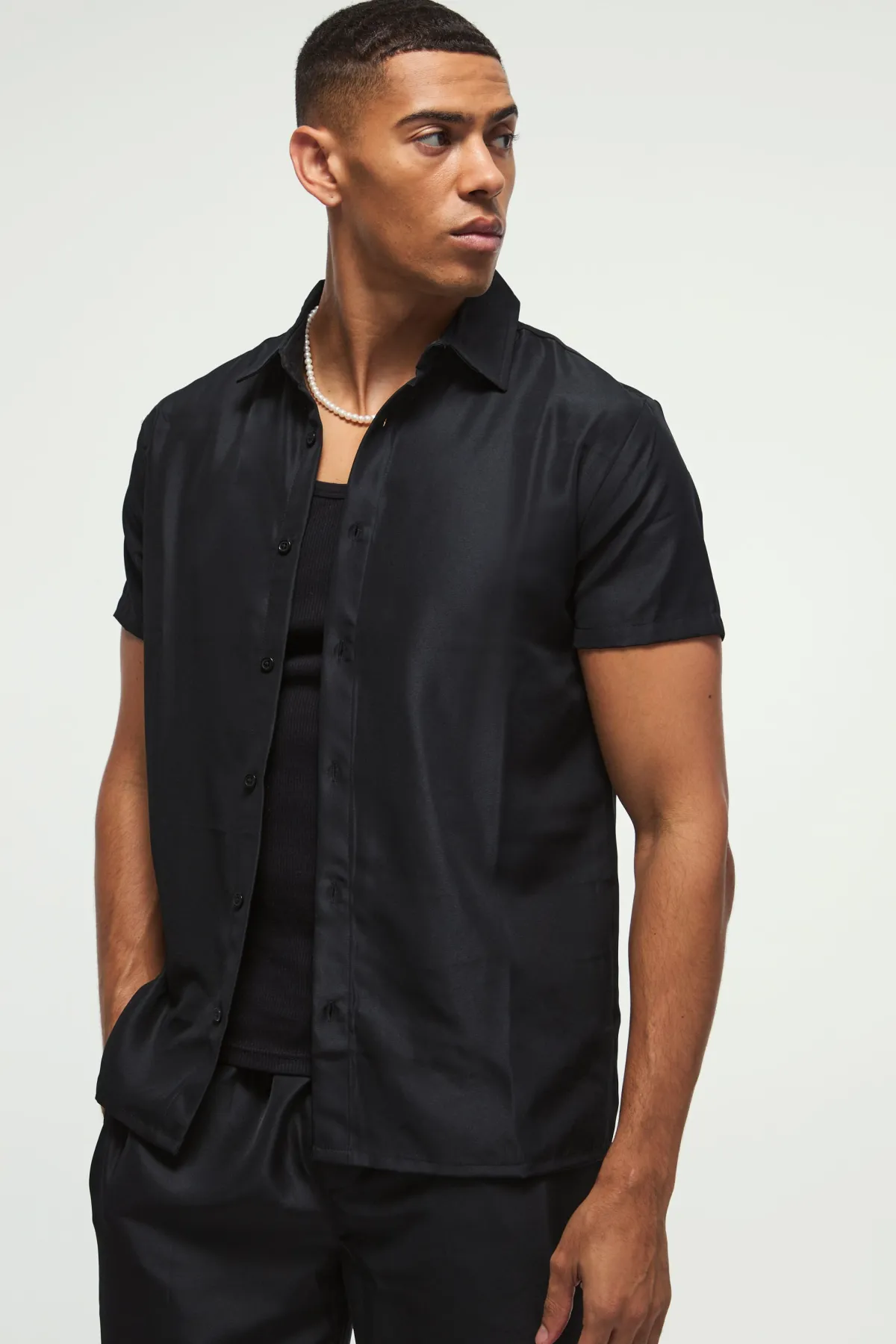 boohooMAN Ensemble en twill doux avec chemise et pantalon<Homme Ensembles