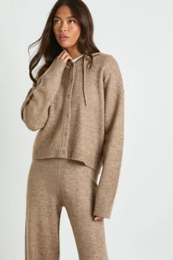 boohoo Ensemble Gilet À Casynthétiqueche Surdimensionné Boutonné En Maille Et Pantalon Large<Femme Pulls Et Gilets|Toutes Les Mailles