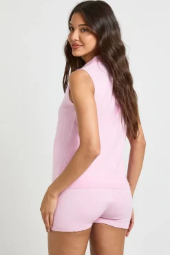 boohoo Ensemble Gilet Tricoté À Col Et Short Tricoté<Femme Pulls Et Gilets|Toutes Les Mailles