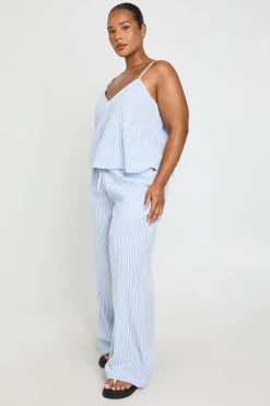 boohoo Ensemble Grande Taille Caraco À Bretelles Avec Nœud Vichy Et Pantalon Large Assorti<Femme Ensembles
