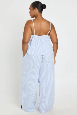 boohoo Ensemble Grande Taille Caraco À Bretelles Avec Nœud Vichy Et Pantalon Large Assorti<Femme Ensembles