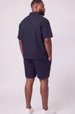 boohooMAN Ensemble Grande Taille Chemise Ample En Gaze De Coton Et Short Décontracté<Homme Ensembles|Tout Afficher