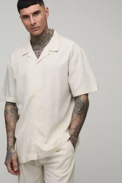 Ensemble Grande Taille Chemise Oversize Et Pantalon Décontracté En Mélange De Lin De Vacances