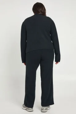 Ensemble Grande Taille Col Montant Boutonné Maille et Pantalon Coordonné