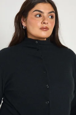 Ensemble Grande Taille Col Montant Boutonné Maille et Pantalon Coordonné