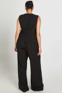 boohoo Ensemble Grande Taille Gilet Cache-cœur Ample En Lin Et Pantalon Large<Femme Ensembles
