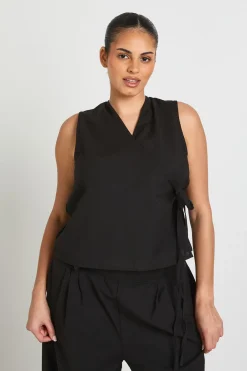 boohoo Ensemble Grande Taille Gilet Cache-cœur Ample En Lin Et Pantalon Large<Femme Ensembles