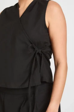 boohoo Ensemble Grande Taille Gilet Cache-cœur Ample En Lin Et Pantalon Large<Femme Ensembles