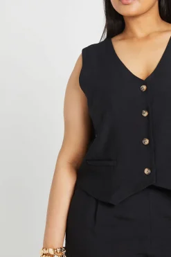 Ensemble Grande Taille Gilet Et Short En Lin Coordonné