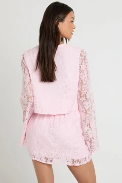 Ensemble Grande Taille Haut En Crochet À Manches Longues Et Mini Jupe