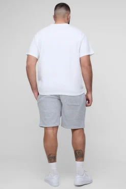 Ensemble Grande Taille Homme T-shirt Brodé OFCL Et Short Décontracté En Jersey