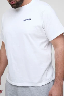 Ensemble Grande Taille Homme T-shirt Brodé OFCL Et Short Décontracté En Jersey