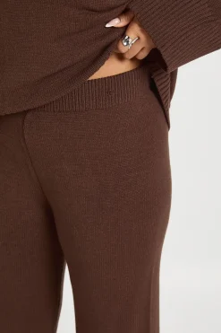 boohoo Ensemble Grande Taille synthétiquell à Col Boutonné et Pantalon Droit Coordonné<Femme Looks Chocolat|Ensembles