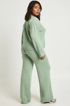 Ensemble Grande Taille synthétiquell Boutonné à Col et Pantalon Droit Coordonné
