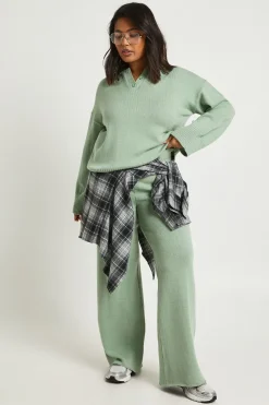 Ensemble Grande Taille synthétiquell Boutonné à Col et Pantalon Droit Coordonné