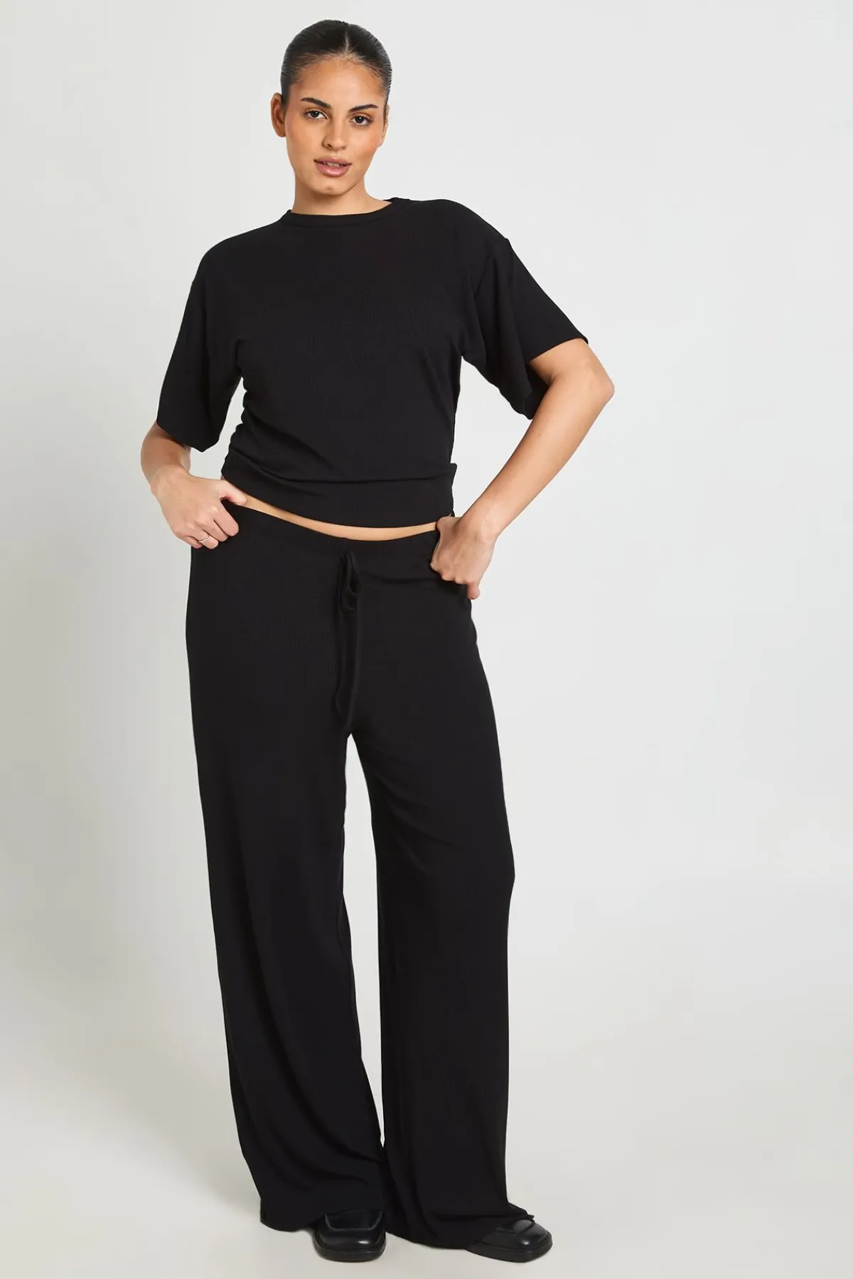 boohoo Ensemble Grande Taille Top Ample Taille Cintrée Et Pantalon Large<Femme Loungewear|Ensembles