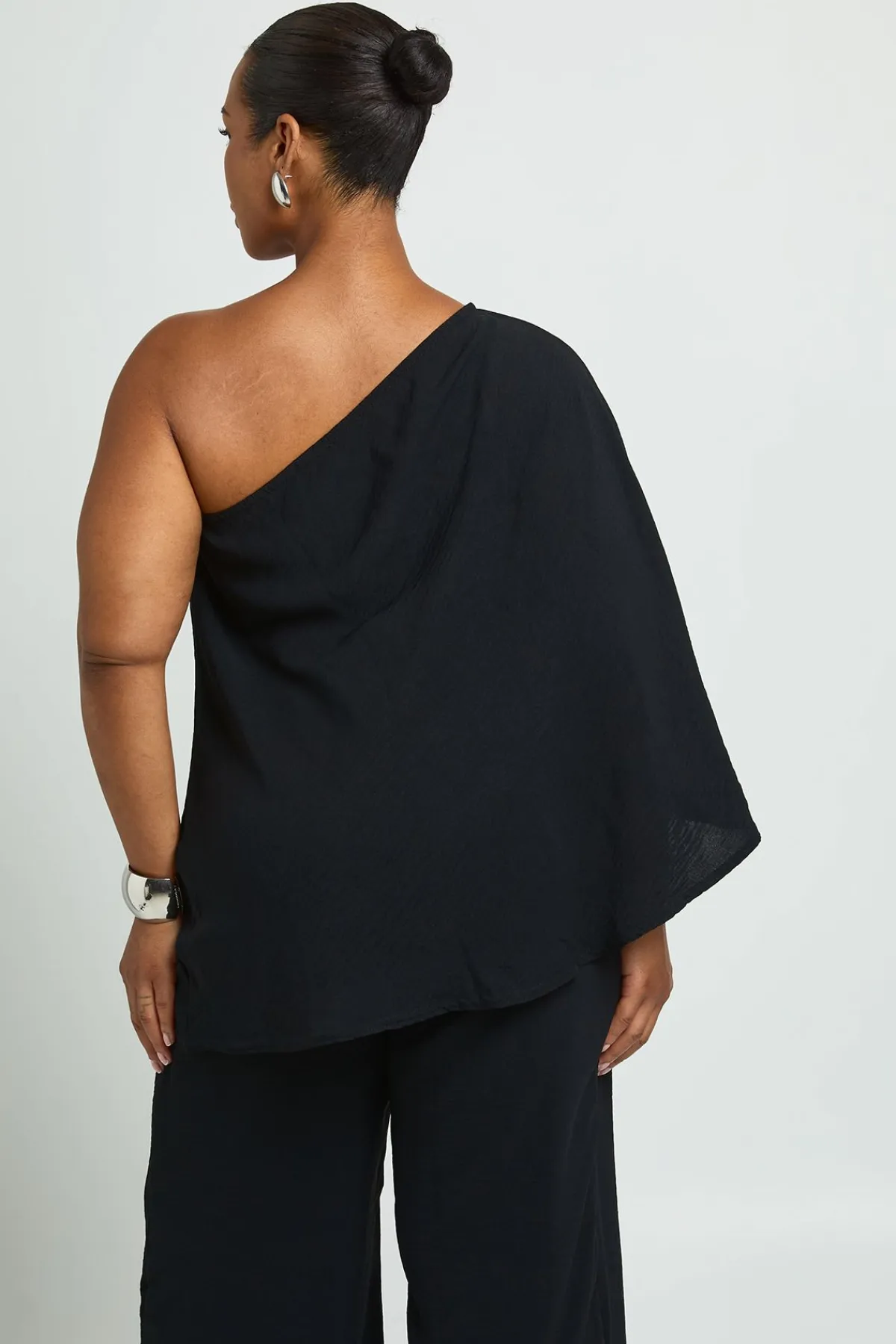 boohoo Ensemble Grande Taille Top Asymétrique À Cape Et Pantalon Large<Femme Ensembles
