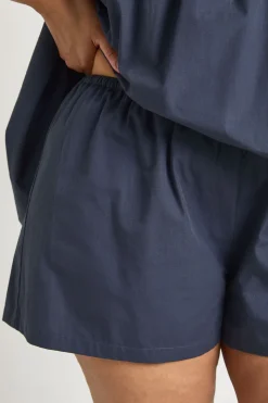 Ensemble Grande Taille Top Bandeau Smocké En Popeline Et Short Évasé