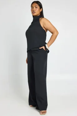 Ensemble Grande Taille Top Dos Nu Et Pantalon Large En Crêpe