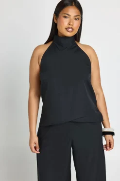 Ensemble Grande Taille Top Dos Nu Et Pantalon Large En Crêpe