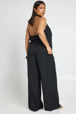 Ensemble Grande Taille Top Dos Nu Et Pantalon Large En Crêpe