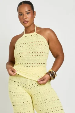boohoo Ensemble Grande Taille Top Dos Nu Au Crochet Et Pantalon Large Assorti<Femme Ensembles|Tenues De Plage