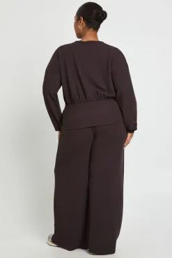 boohoo Ensemble Grande Taille Top Manches Longues Taille Cintrée et Pantalon Coordonné<Femme Ensembles
