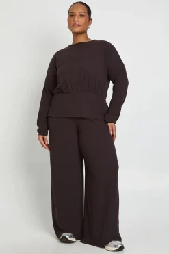 boohoo Ensemble Grande Taille Top Manches Longues Taille Cintrée et Pantalon Coordonné<Femme Ensembles