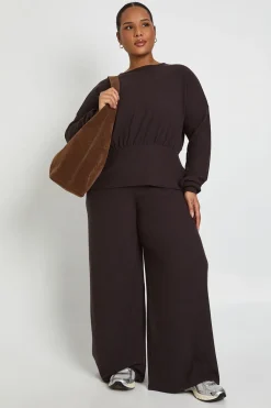 boohoo Ensemble Grande Taille Top Manches Longues Taille Cintrée et Pantalon Coordonné<Femme Ensembles