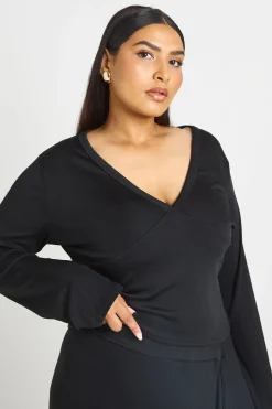 boohoo Ensemble Grande Taille Top Manche Longue Col V Plongeant Et Jupe Midi Ourlet Mouchoir<Femme Ensembles