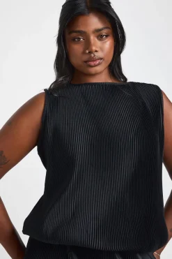 Ensemble Grande Taille Top à Ourlet Bulle et Jupe Maxi Coordonnée