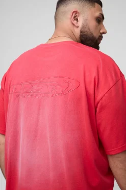 boohooMAN Ensemble Grande Taille T-shirt Délavé À L'effet Spray Et Short Oversize À Entrejambe Bas Ofcl Avec Appliqué<Homme Tout Afficher|Ensembles Grandes Tailles