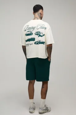 Ensemble Grande Taille T-shirt Oversize Ample Italia Capri Et Short Baggy