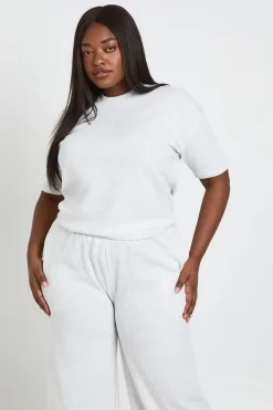Ensemble Grande Taille T-shirt Et Pantalon Large Gaufré