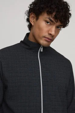 boohooMAN Ensemble Harrington Coordonné Coupe Regular À Col Montant Double Zip Motif Micro Carreaux<Homme Ensembles